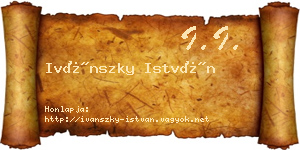 Ivánszky István névjegykártya