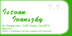 istvan ivanszky business card